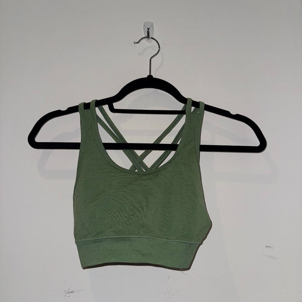 Green Alphalete workout bra